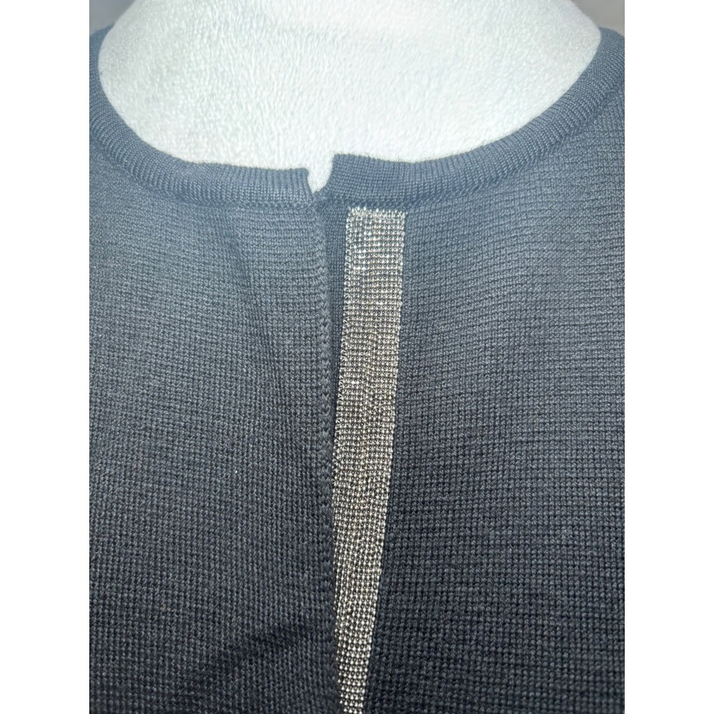 Fabiana Filippi Wool Dress XXL Black Merino Long Sleeve Italy - Picture 5 of 11